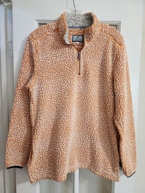 Properly Tied Pintail Sherpa Pullover Peach Women's S Oversized
